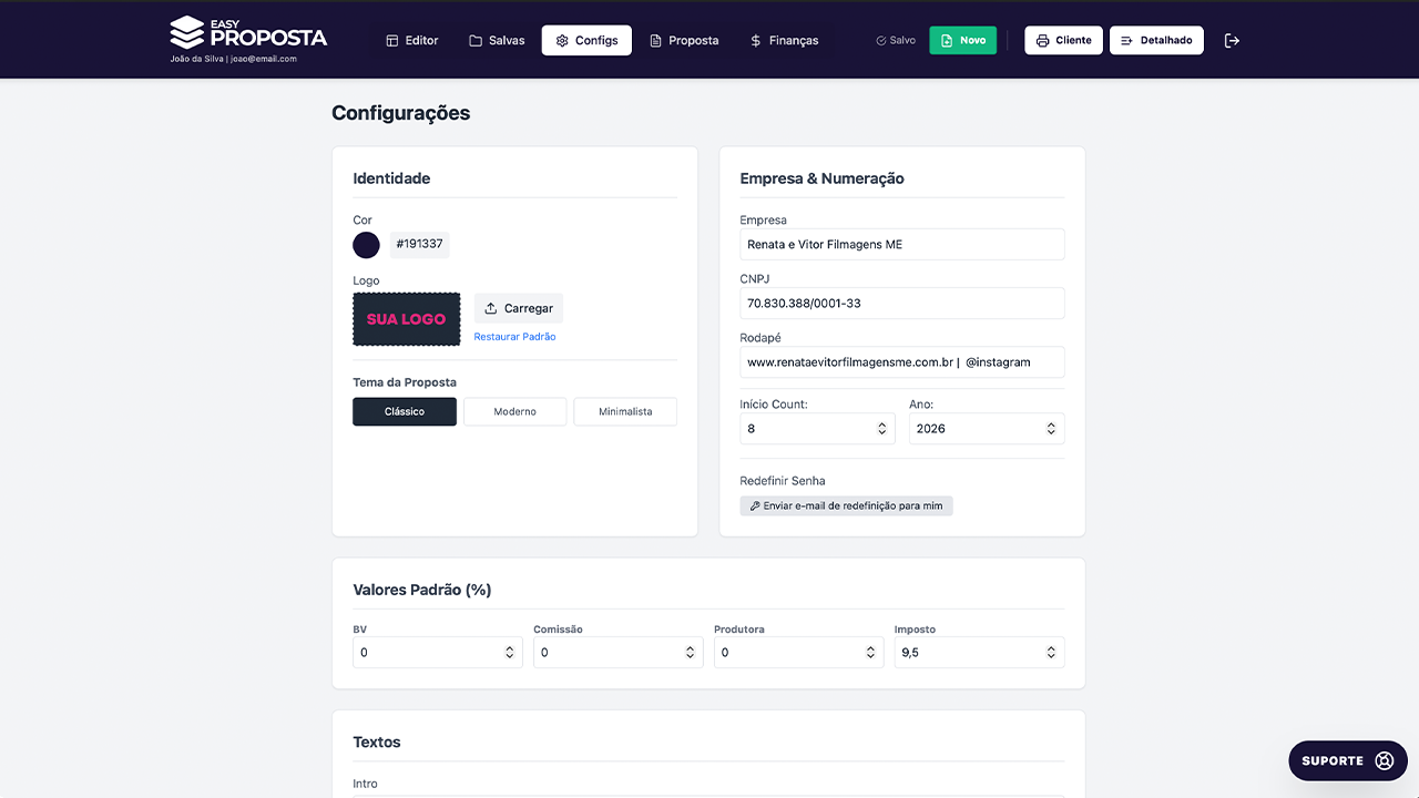 Personalização de Proposta com Logo